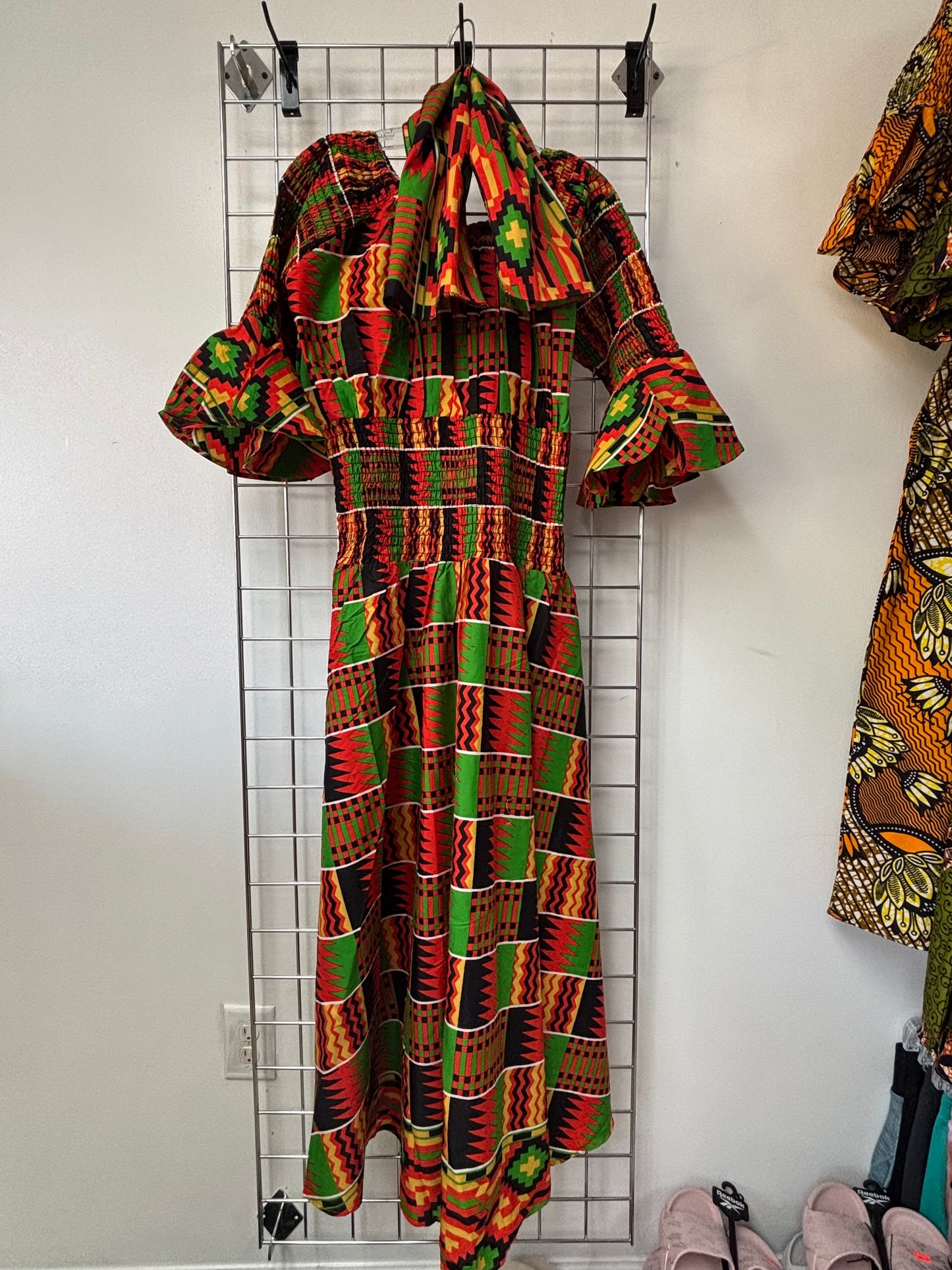 Crown & Color Dress w/Purse & Head Wrap