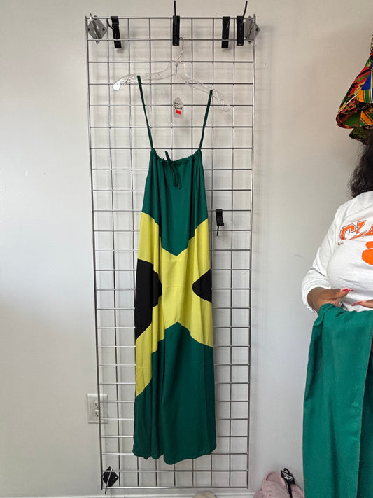 Jamaica Gold Dress w/Head Wrap