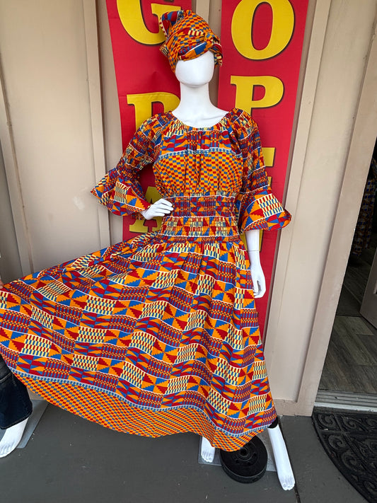 Ubuntu Elegance Dress w/Purse & Head