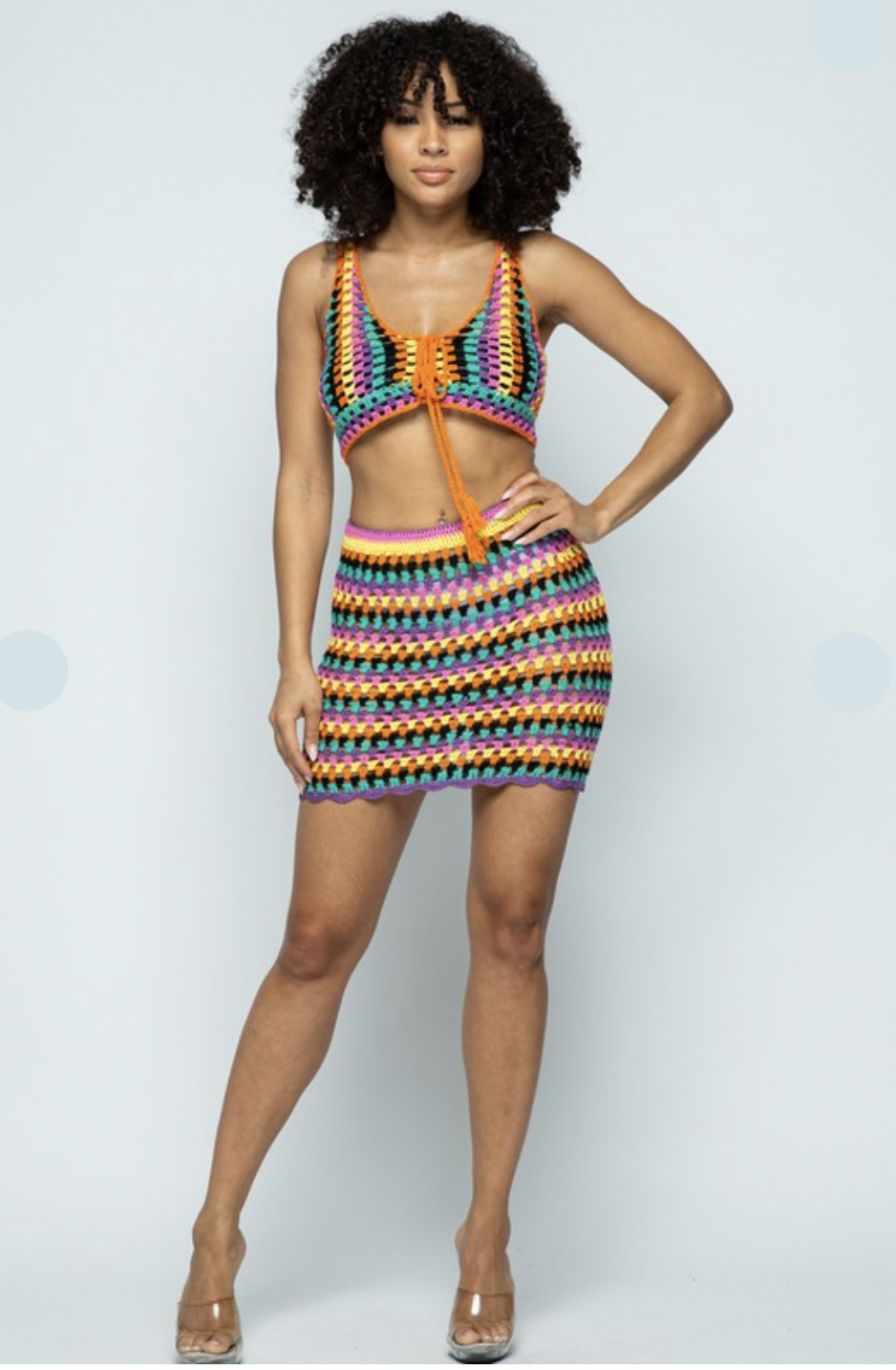 Skirt and top Crochet set