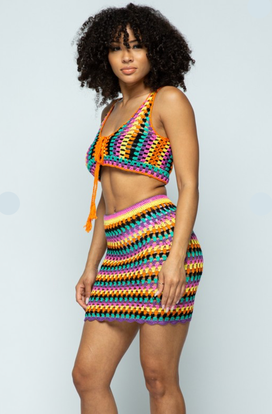 Skirt and top Crochet set