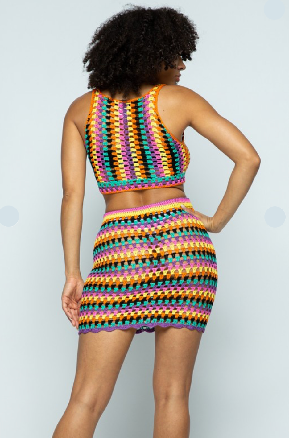 Skirt and top Crochet set