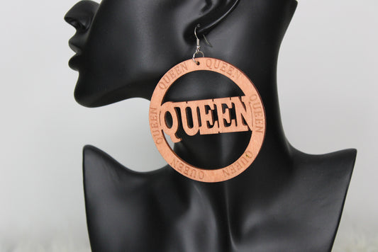 African Queen Wooden Earrings